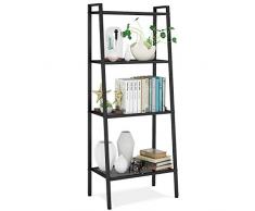 Homfa Etagère de Rangement Meuble Metal avec 4 Tablette pour Chambre Cuisine Salon Dépôt 60x35x147cm