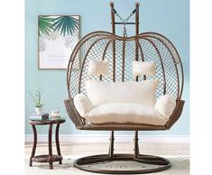 GOPG Oeuf Suspendu Hamac Chaise Suspendue Coussin, Double Détachable Doux Balançoire Nid Doiseau Coussin de Siege Chaise Suspendue Coussins de Chaise Convient pour Interieur/extérieur -D