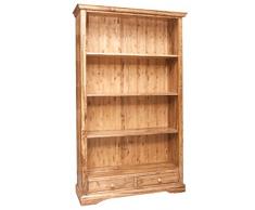 Bibliothèque Style Rustique en Tilleul Massif Finition Naturelle L109xPR36xH180 cm