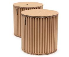 Kit tabouret cArtù: deux petits tabourets de rangement solides, parfaits pour les chambres denfants. Ils peuvent également servir de tables de chevet idéales. Fabriqués en cArtù, un nouveau type de carton ondulé écologique