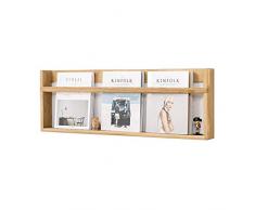 Porte-magazines et porte-journaux Porte-revues Étagère Murale En Bois Massif Porte-journaux Porte-revues Porte-revues Porte-photos (Color : Wood color)