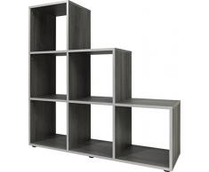CSSchmal Bibliothèque chêne Blanc étagères de Stockage Unité 3 4 escalier – 105 x 32 x 106 139 x 32 x 141 Cm de Haute qualité