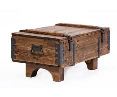 Coffre de Voyage en bois ancien Table Basse de Campagne hauteur 39 cm, profondeur 51 cm, largeur 80 cm …