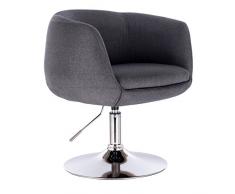 WOLTU Tabouret de Bar Assise Fait de Lin,Fauteuil de Bar réglable et Rotatif,Gris Foncé BH70dgr