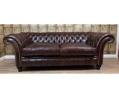 The Crafted Sofa Company Canapé Chesterfield 3 Places en Cuir Durham