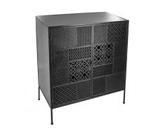 Atmosphera Buffet 2 Portes Teeco - 80 x 40 x 91 cm - Fer - Noir
