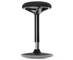 SONGMICS Tabouret Dynamique, Tabouret Assis Debout, Siège de Travail Rotatif à 360°, Ergonomique, Hauteur Réglable 50-70 cm, ne Nécessite Pas d’Assemblage, Noir OSC04BK