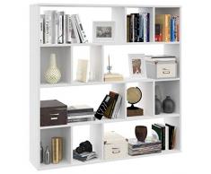 Festnight Bibliothèque Séparateur de pièce étagère Polyvalente étagère à Livres Blanc 110x24x110 cm Aggloméré
