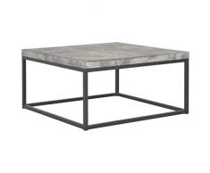 Festnight Table Basse Table de Salon en Béton 75 x 75 x 38 cm