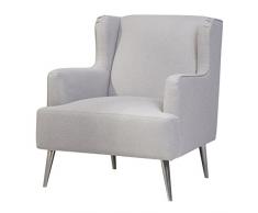 Tousmesmeubles Fauteuil bergère Tissu Gris - Adelaide - L 74 x l 76 x H 81 - Neuf