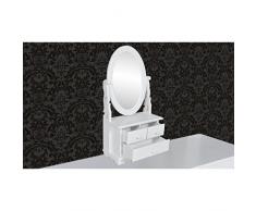 Coiffeuse en bois avec 3 tiroirs et miroir pivotant