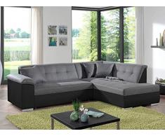 Bestmobilier - Colombia - Canapé dangle Convertible - Bicolore - en Simili et Tissu - Droit