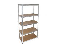 Cogex 62343 Etagère clipsable métal bois 5 plateaux