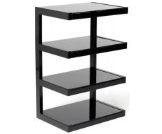 NorStone Esse Hifi Meuble Hifi élégant et original 4 tablettes Finition Noir Laqué et Verre trempé Noir
