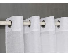 Pimpamtex Lot de 2 Rideaux Voilage pour le Salon, la Chambre à Coucher et les autres Pièces de la Maison avec 8 œillets 140 x 260 cm Modèle Clara Blanc