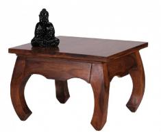 Table basse opium en bois massif Sheesham 60 cm de large table de salon design/marron foncé style maison de campagne Table d'appoint
