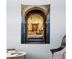 ABAKUHAUS marocain Tapisserie, Motif marocain de, pour Le Salon, 110 x 150 cm, Bleu Beige