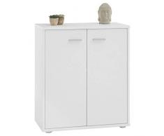 IDIMEX Buffet FIRMIN, Commode Meuble de Rangement avec 2 Portes, en mélaminé Blanc Mat