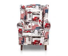 Suenoszzz HP EEUU Fauteuil à oreilles idéal pour l’allaitement avec revêtement en tissu104 x 76 x 74 cm
