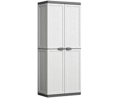 KETER | Armoire haute JOLLY, Blanc-Gris, Cabinets, 68x39x39x166 cm