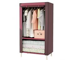 MrRong Garde-Robe Pliante, Toile Bonnetière, avec tiroirs de Rangement, très approprié pour Utilisation Chambre,Gris