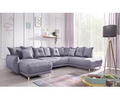 Bobochic - Lena - Canapé dangle panoramique Convertible Droite - L312x90x155/190cm