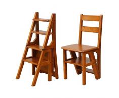 XITER Escabeau Se Pliant en Bois 4 étapes Tabouret déchelle, étagères polyvalentes de Chaise descalier descabeau for la Maison ou la bibliothèque