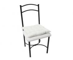Soleil docre Dessus de Chaise capitonné Alix Blanc, Polyester, 40 x 40 x 5 cm