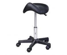 Tabouret de massage tabouret selle ergonomique pivotant 360° hauteur réglable simili cuir noir