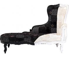 TENDANCEMEUBLES Canapé méridienne Baroque Noir et Blanc