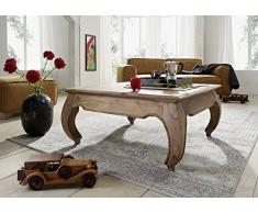 Table basse carrée 60x60cm - Bois massif de palissandre laqué - Inspiration Ethnique-Coloniale - OPIUM #630