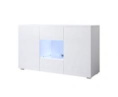muebles bonitos Buffet modèle Luke A2 (120x72cm) Blanc