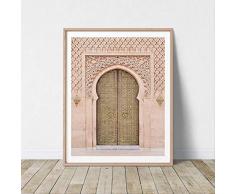 LWJPD Impression sur Toile Moderne Art Mur Antique Porte Maroc Toile Peinture Affiche Oeuvre Image Impression pour Salon Salle De Bains Décoration De La Maison 60×80Cm