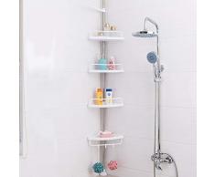 JUEYAN Étagères dangle pour Salle de Bain ▏Etagère de Douche Réglable ▏100 cm – 246 cm ▏4 Niveaux