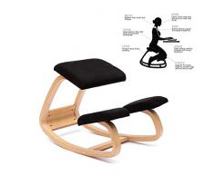 ENMSPLUS Ergonomique Chaise à Genoux Chaise de Yoga Tabouret-Multi Colore (Noir-Suède)