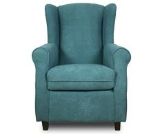 Sueñoszzz Fauteuil à oreilles idéal pour l'allaitementTissu Aura bleu turquoise