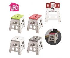 Je Cherche Une Idee KB5689 Marche Pied Pliable Plastique Blanc/Rouge/Vert/Gris 30 x 22 x 32,5 cm