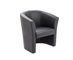 Office Hippo Fauteuil cabriolet pour réception - Similicuir noir