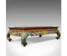 London Fine Antiques Table Basse Vintage Oriental Frise sculptée à la Main Frise C20e