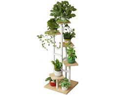 PANYUE Multicouche étagère Fleur Fleur Rack Escalier Design Affichage Usine Stand Blanc Cadre Unité Support de Rangement extérieur intérieur 6 Tier Pots Support for Salon Bureau Jardin Au Sol