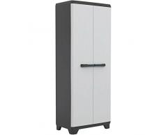 Kis 9724000 0616 02 Armoire Haute Linear Gris Clair-Noir, Plastique, 68 x 39 x 173 cm