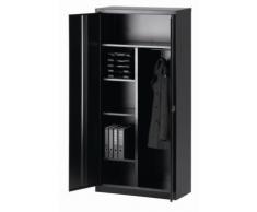 Bisley Armoire à portes battantes UNIVERSAL, h x l x p 1950 x 914 x 400 mm, avec portemanteau, noir - Armoire d'atelier Armoire de bureau Armoire métallique Armoires d'atelier Armoires de bureau Armoires métalliques