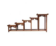 YUN-X Stand De Fleurs, Plateau De Table, Acajou, Petite Étagère, Multi-trésor En Bois Massif, Hibiscus Huanghuali, Théière Violette, Étagère, Décoration, (taille : 27cm)
