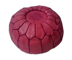 Etnico Pouf marocain en véritable cuir oriental repose-pieds