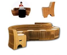 HIMA Papier Kraft Pliable canapé, Banquette escamotable, fournir des sièges pour 6-12 Personnes, pour lespace Commercial, Exposition dexposition, décoration de Bureau dentreprise,6seatsofa