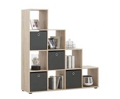 FMD 248-002_ei Mega 2 Bibliothèque Escalier Panneaux Mélaminiques Chêne 33 x 138,5 x 143,5 cm