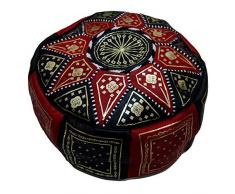 Pouf Marocain Maroc Véritable Cuir Oriental Ethnique Repose-Pieds 1001201201