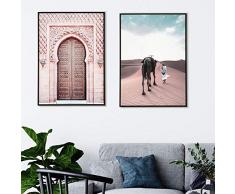 brandless Maroc Mode Affiche Sahara Nordique Toile Peinture Islam Mur Art Photos pour Salon Moderne Décoratif sur Le Mur Pas de Cadre 50x70 cmx2