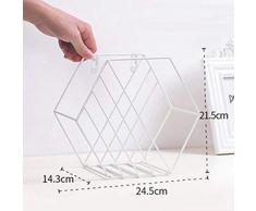 Homie Rack de Stockage en Fer forgé décoration Nordique Mur Porte-revues Magazine Organisateur étagère Porte-journaux Salon décoration Murale, Blanc