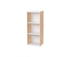 Iris Ohyama Space Saving Shelf UB-9035 L.Brown/White Meuble de Rangement Petit Espace/Etagere modulable Gain de Place UB-9035-Chêne Clair et Blanc, 35 x 29 x 90 cm, Bois, Beige, 35 cm